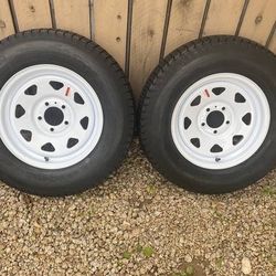 BRAND NEW 205/75/15 ST205/75D15 trailer tires and wheels 5x4.5