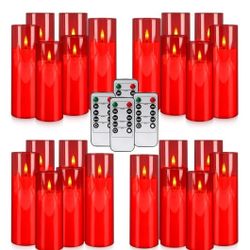 New 23 Pack Red Flameless LED Candles