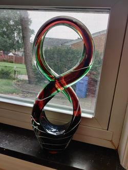 Modern heavy glass decor piece