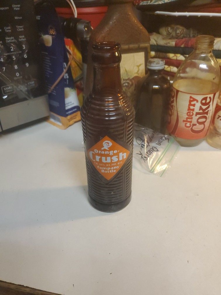Vintage Orange Crush Glass Bottle