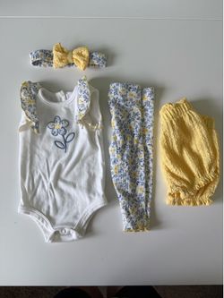 Baby Girl 3–6 Month Clothing Bundle – 6 Pieces – Excellent Condition