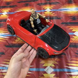 WWE WREKKIN' SLAM MOBILE BRAUN STROWMAN Mattel 2018 Red Wrestling Smash Car READ