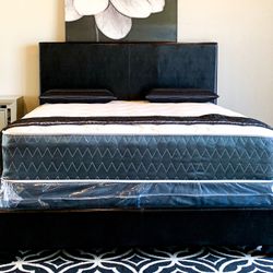 $299 Brand New Black Queen Size Bed Frame With New Mattress Set/Fast Delivery
