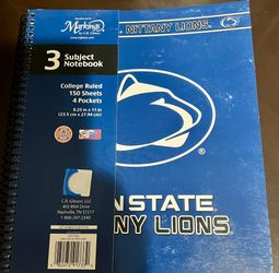 New Penn State 3 Subject Spiral Notebook 