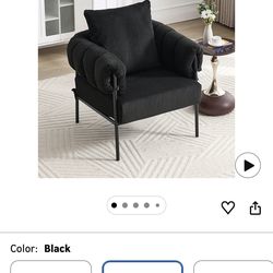 Modern Velvet Accent Chair - Comfy Upholstered Armchair with Metal Legs