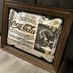 Vintage Coca-cola Original Wood Mirror Sign “relieves Fatigue 5c”