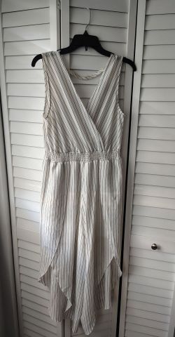 White ( and blue-stripped) romper