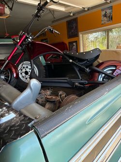 Electric chopper motorcycle.