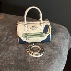 Coach Rowan Satchel In Signature Canvas&Leather  