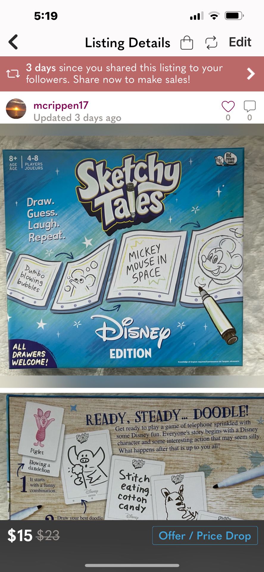 NEW  Sketchy Tales Disney Edition