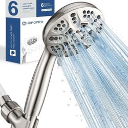 HOPOPRO 6-Functions Handheld Shower Head Set High Pressure & High Flow 