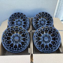 17” INCH KMC CRUX KM556 MATTE BLACK OFF ROAD STYLE WHEELS/RIMS 6 LUG CHEVY GMC TOYOTA TACOMA