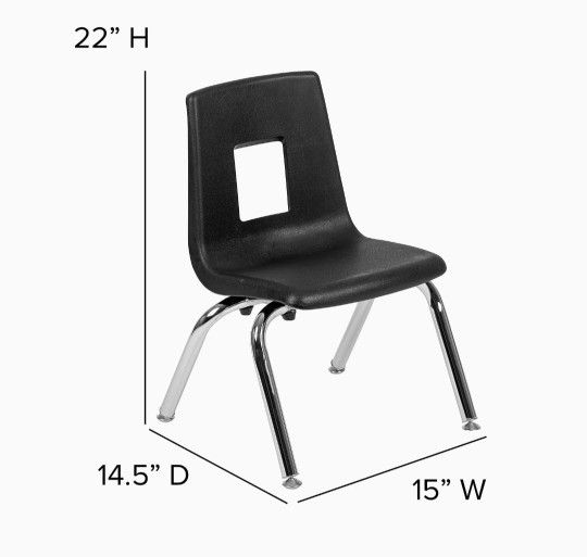 Flash Furniture Mickey Advantage Black Student Stack School Chair - 12-inch


