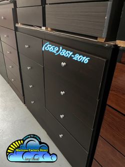 Eight drawer black with rails new chest cajonera Comoda mueble