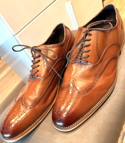 Stacy Adams Cognac Leather Wingtip Oxfords