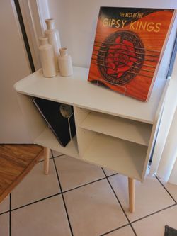 White Record Player Stand
