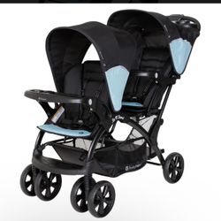 Baby Trend Sit N' Stand Double Stroller, Desert Blue