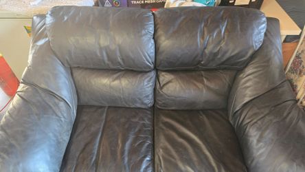 Leather love seat