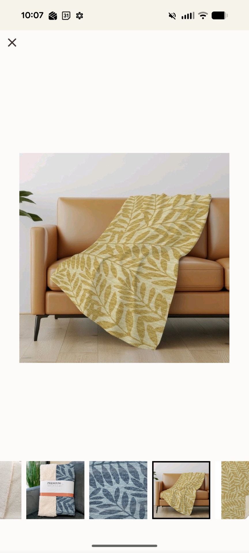 Super cozy couch/sofa throw blanket! Beautiful yellow leaf pattern