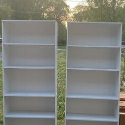White Bookshelves Both For $200