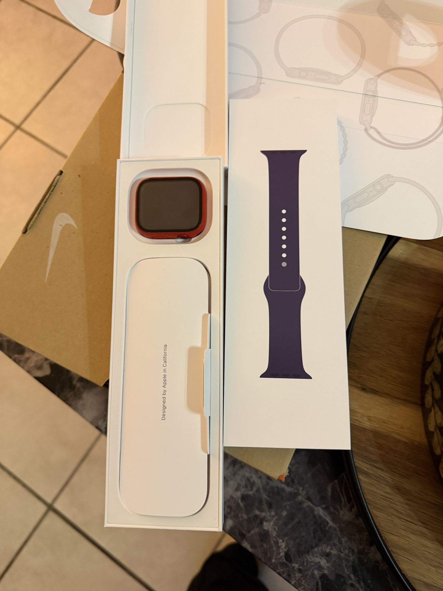 Apple Watch Series 8 [GPS, 41mm] - Red Aluminum Case With Band And Charger Cable