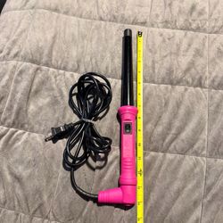 Valectric 18/25mm Tapered Ceramic Curling Wand Dual Voltage Pink Black Pre-owned
