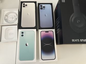 Empty iPhone Boxes And Empty Studio Beats Box And Apple EarPods Box Empty