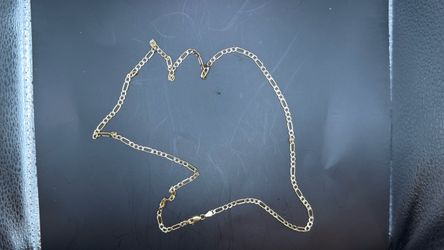 Two tone 14kt Figaro chain diamond cut