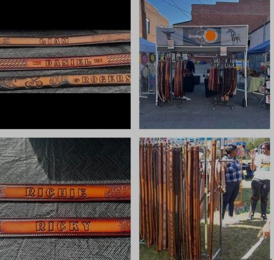 Personalized Hand Stamped Leather Belts