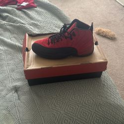 Jordan 12 Retro Black And Red Size 8 1/2