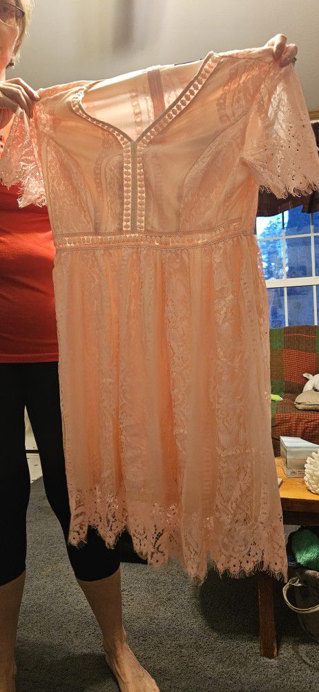 NWT Light Pink Babydoll Dress Size Large