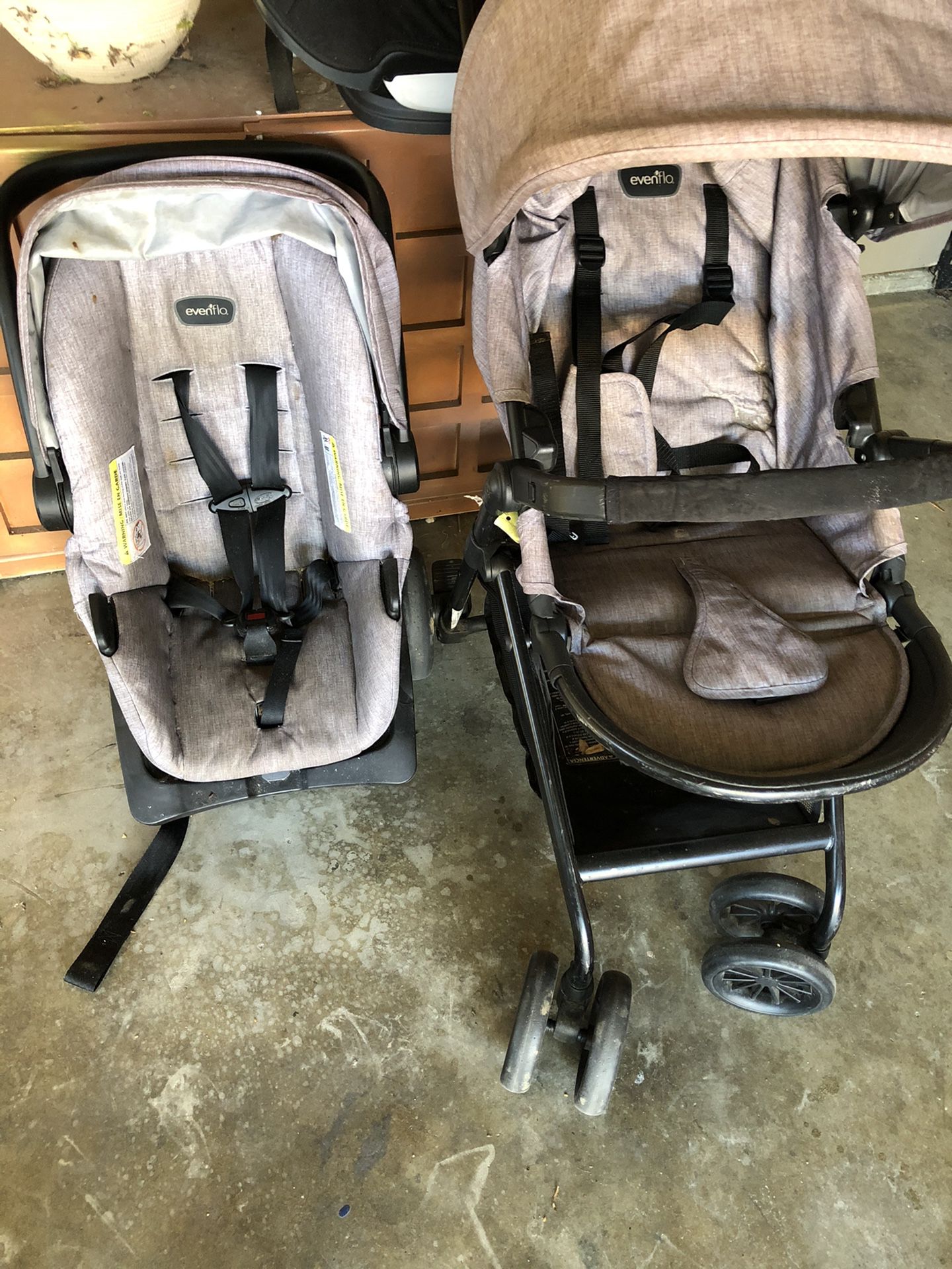 FREE Evenflow Car seat, Base, and matching Stoller