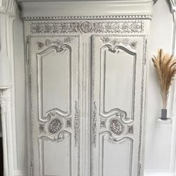 Vintage wardrobe armoire. Beautifully hand painted and sealed, gorgeous, solid wood.