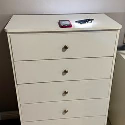 White Chest 5 Drawer 