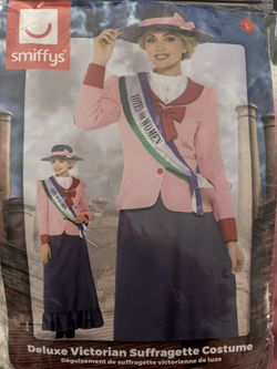 New Smiffy's women’s deluxe victorian suffragette  Costume Sz L vote
