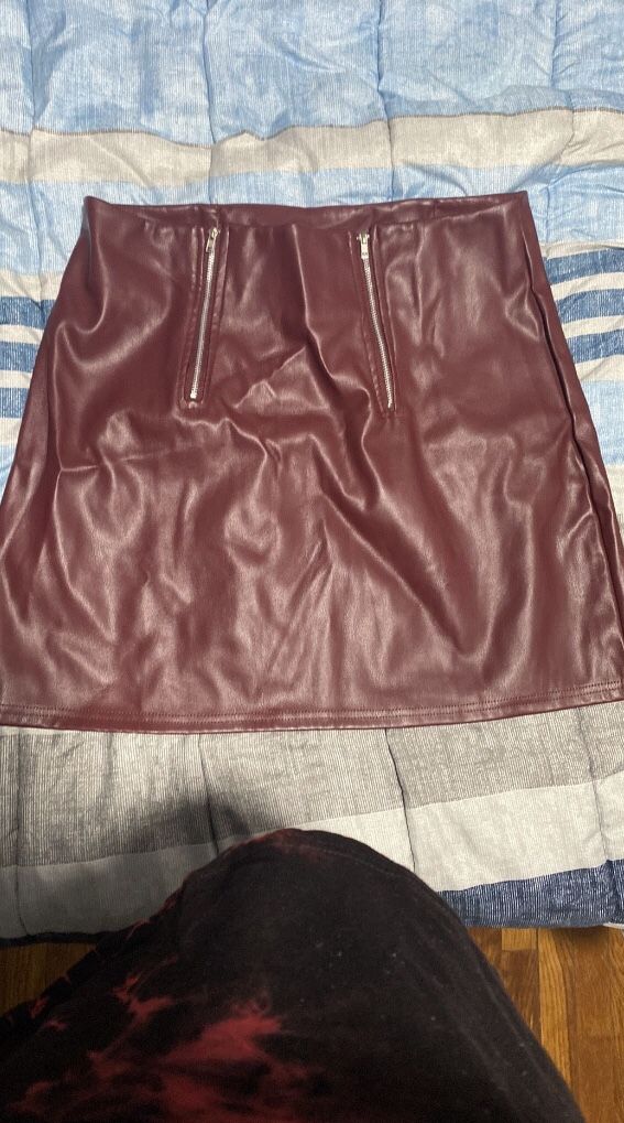 Faux leather skirt