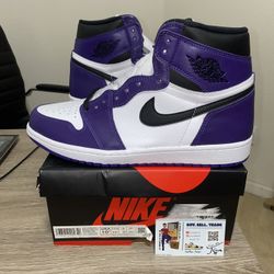 Size 10.5 - Air Jordan 1 Retro OG High Court Purple 2.0 White Toe