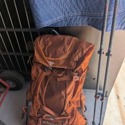 Osprey Backpack/Trek Flash Hiking Sticks.