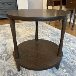 Rare MCM Mid Century Modern 2-Tier Round End Night Plant Table Formica Finish