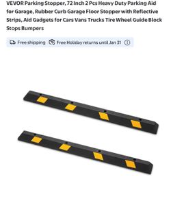 72-Inch Rubber Parking Stoppers, Set of 2