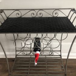 Bar Cart With A Wine Rack