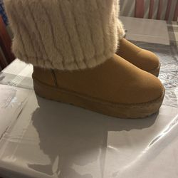 Brown Fuzzy Boots 