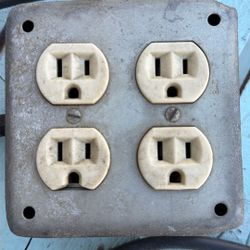 Heavy Duty Metal Quad Box; 4-Way Electrical Outlet Box