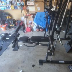 Weider Pro 8500 Smith Cage System Bench 345 Lbs Of Weights 
