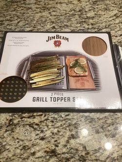 Two piece Grill set Jim beam stainless steel