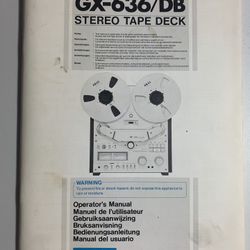 Vintage AKAI GX-636/DB Tape Deck Operator’s Manual