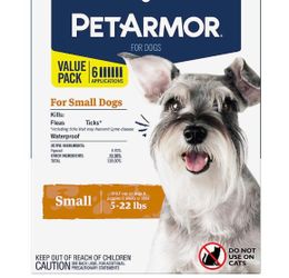 Pet Armor flea and tick treatment for small dogs, 5 - 22lbs, 6 PACK