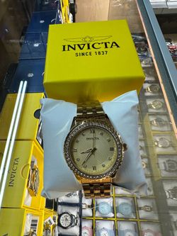 INVICTA SPECIALTY MENS WATCH 40MM METAL GOLD STEEL CRYSTAL DIAMONDS BEZEL 69214