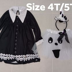 Toddler/Little Girls Wednesday Halloween Costume SIZE 4T/ 5T 