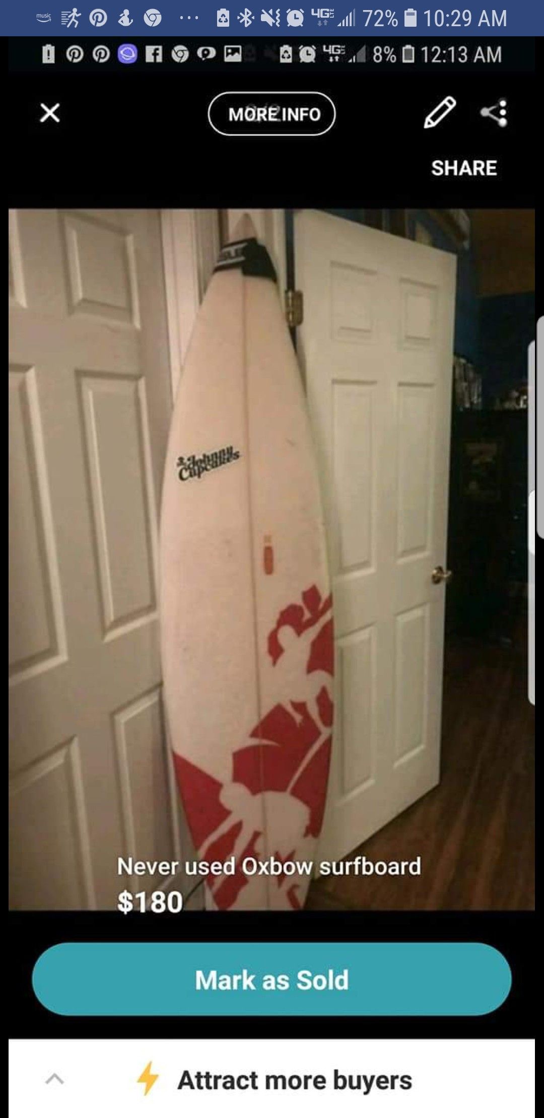 Brand new Oxbow surfboard 6'5